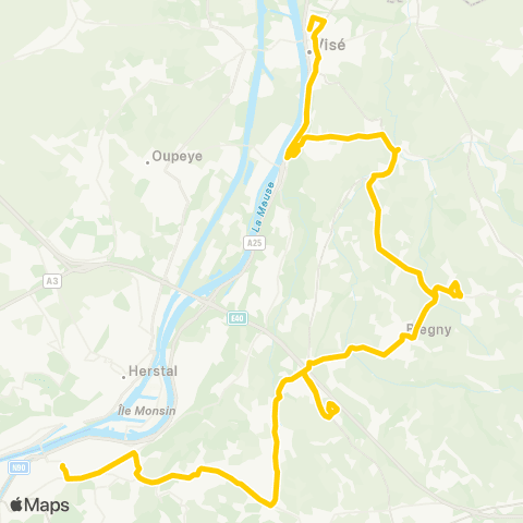 TEC Liège - Verviers Liège - Jupille - Barchon - Dalhem - Visé map