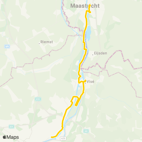 TEC Liège - Verviers Liège - Hermalle - Visé - Maastricht map