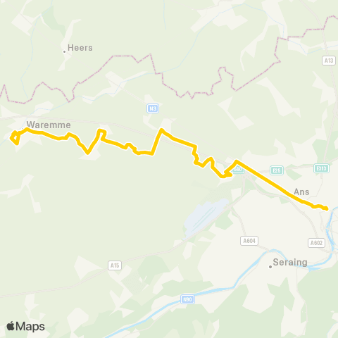 TEC Liège - Verviers Liège - Awans - Fooz - Momalle - Waremme map