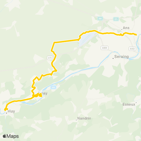 TEC Liège - Verviers Liège - Bierset - Stockay - Amay - Huy map