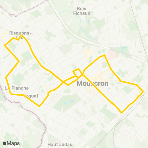 TEC Hainaut Desserte de Mouscron / Moeskroen (SNCB - la Planche) map