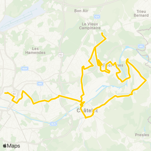 TEC Charleroi Charl (Palais) - Roselies - Farciennes - Châtelet map