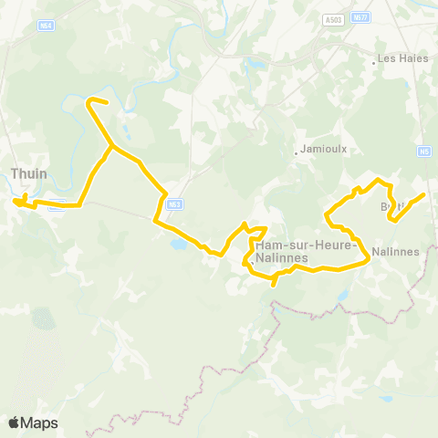 TEC Charleroi Nalinnes - Gozée - Thuin map