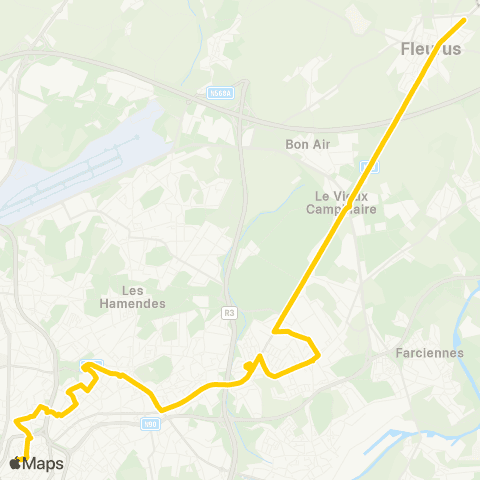 TEC Charleroi Fleurus - Charleroi map