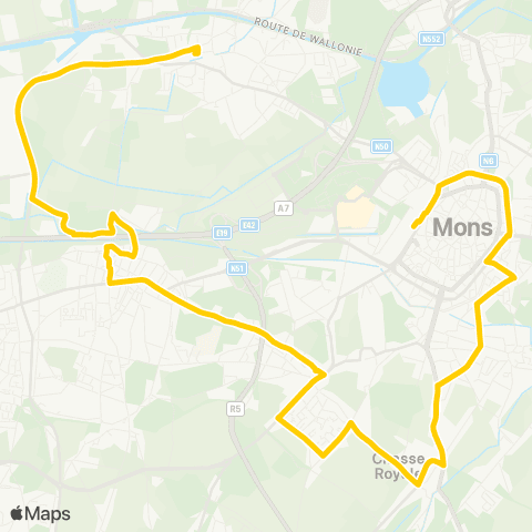 TEC Hainaut Mons - Jemappes map