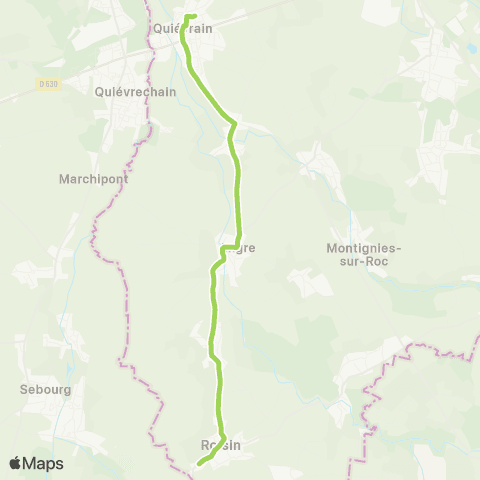 TEC Hainaut Quiévrain - Roisin map