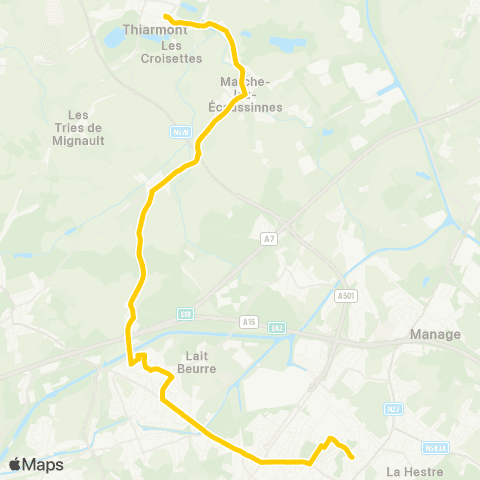TEC Hainaut Jolimont - Ecaussinnes map