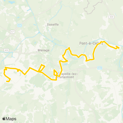 TEC Hainaut La Louvière - Luttre map