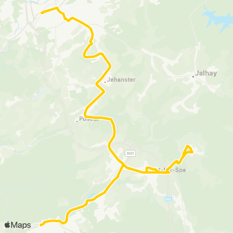 TEC Liège - Verviers Verviers - Tiège - Spa map