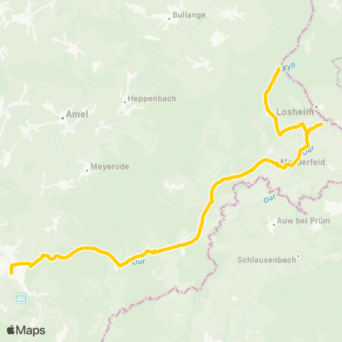 TEC Liège - Verviers Vielsalm - St.Vith - Manderfeld - Losheimergraben map