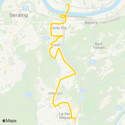 TEC Liège - Verviers Sclessin - Ougrée - Gros Hêtre - Boncelles map