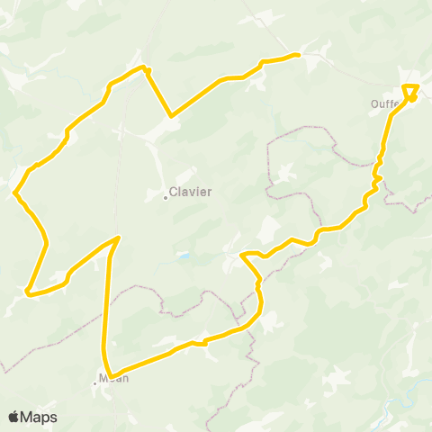 TEC Liège - Verviers Warzée - Clavier - les Avins - Ocquier - Ouffet map