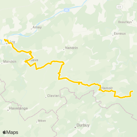 TEC Liège - Verviers Huy - Strée - Ouffet - Hamoir map