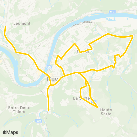 TEC Liège - Verviers Huy - Tihange - Statte - Wanze map