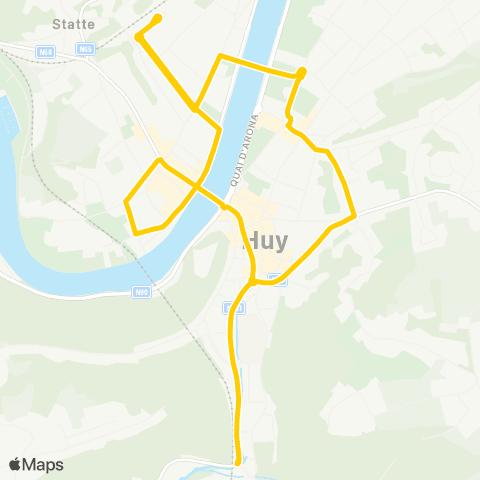 TEC Liège - Verviers Cit'Huy Bus (Service Urbain) map