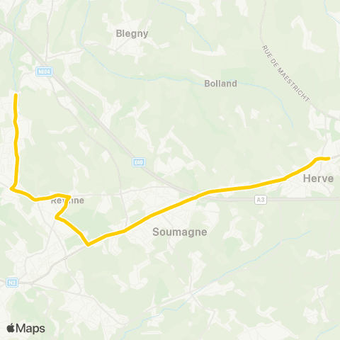 TEC Liège - Verviers Saive - Qdb - Retinne - Micheroux - Herve map