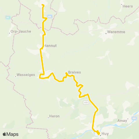 TEC Liège - Verviers Huy - Hannut - Landen map