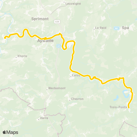 TEC Liège - Verviers Esneux - Trois-Ponts - Gouvy map