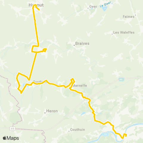 TEC Liège - Verviers Huy - Burdinne - Hannêche map