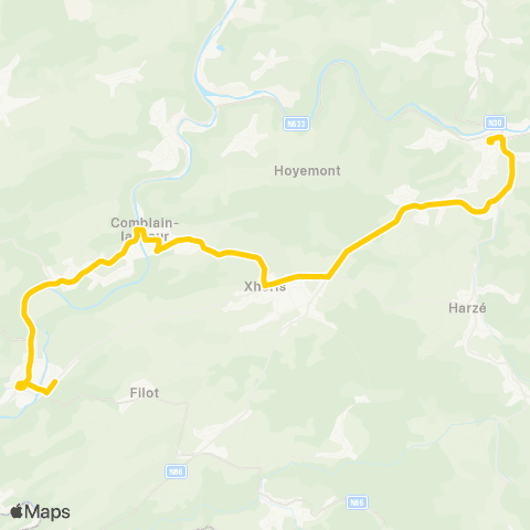 TEC Liège - Verviers Aywaille - Hamoir map