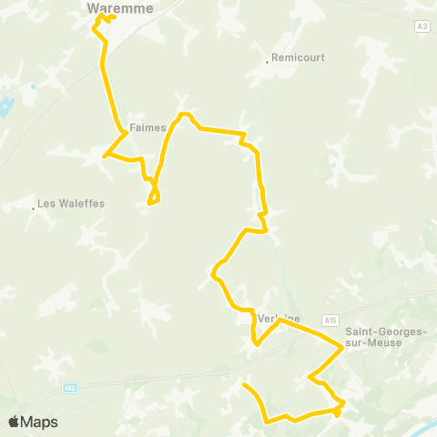 TEC Liège - Verviers Waremme - Haneffe - Verlaine map
