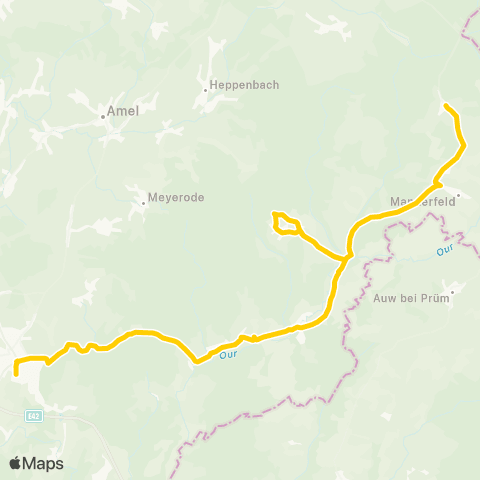 TEC Liège - Verviers St-Vith - Schönberg - Heppenbach - Hepscheid map