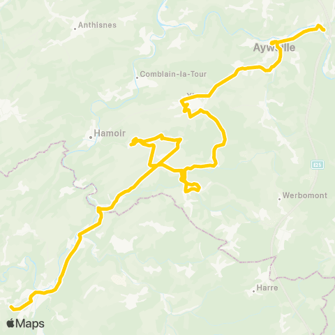 TEC Liège - Verviers Barvaux - Bomal - Aywaille - la Reid map
