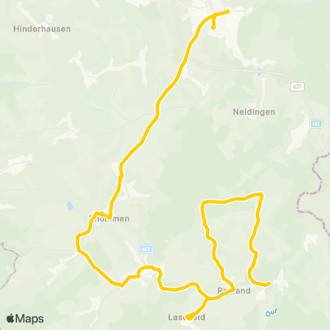 TEC Liège - Verviers St-Vith - Lascheid - Maspelt - Reuland map