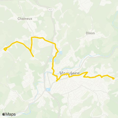TEC Liège - Verviers Stembert - Pl. Verte - Harmonie - Dison - Rechain map