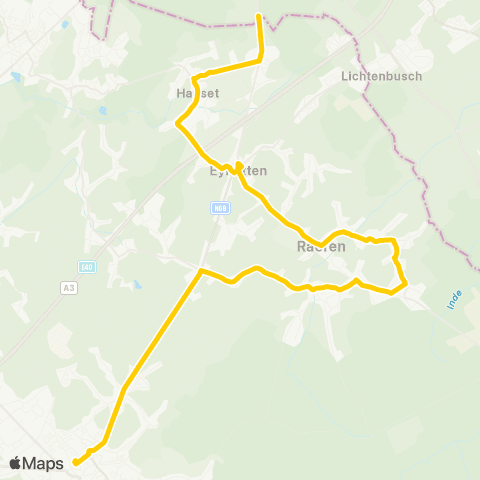 TEC Liège - Verviers Eupen - Raeren - Eynatten - Köpfchen / Lichtenbusch map