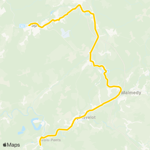 TEC Liège - Verviers Spa - Stavelot - Trois-Ponts map