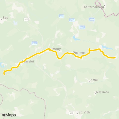 TEC Liège - Verviers Trois-Ponts - Waimes - Büllingen map