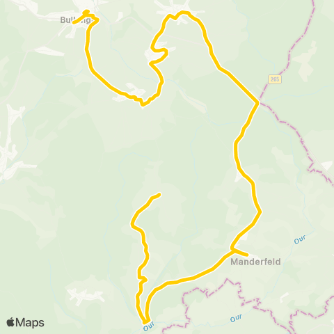 TEC Liège - Verviers Büllingen - Manderfeld map