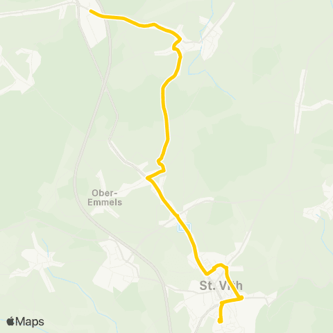 TEC Liège - Verviers Kaiserbaracke - Born - St.Vith map