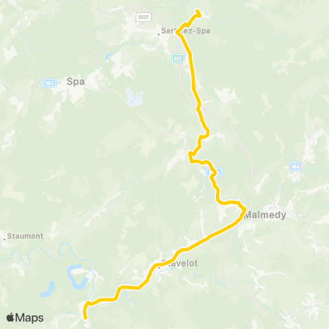 TEC Liège - Verviers Solwaster - Ster - Burnenville-Stavelot-Trois-Ponts map