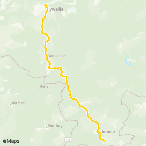 TEC Liège - Verviers Aywaille - Lierneux - Verleumont map