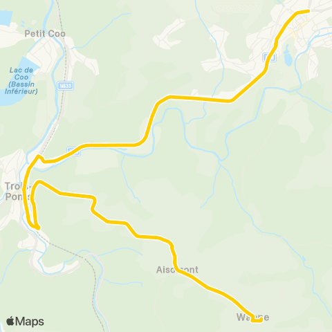 TEC Liège - Verviers Stavelot - Trois-Ponts - Wanne map