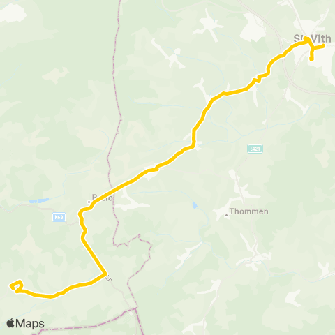TEC Liège - Verviers St.Vith - Aldringen - Gouvy map