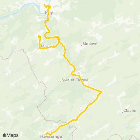 TEC Namur-Luxembourg Huy - Havelange map