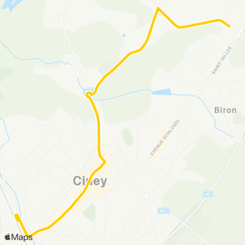 TEC Namur-Luxembourg Ciney (Service Urbain) map