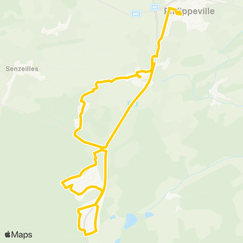 TEC Namur-Luxembourg Philibus de la Voie Verte map