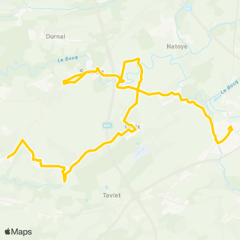 TEC Namur-Luxembourg Ciney - Thynes - Loyers map