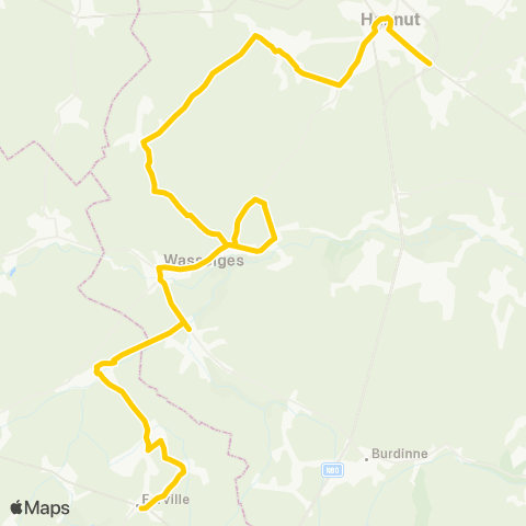 TEC Namur-Luxembourg Hannut - Forville map