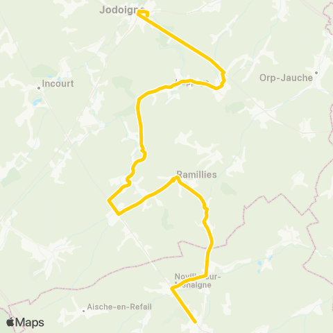 TEC Namur-Luxembourg Jodoigne - Eghezée map