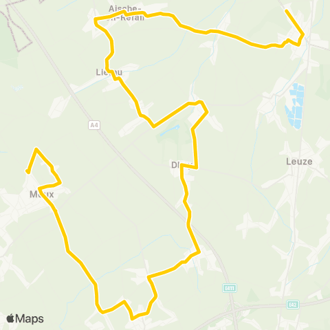TEC Namur-Luxembourg Eghezée - Meux map
