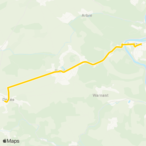 TEC Namur-Luxembourg Proxibus d'Anhée map