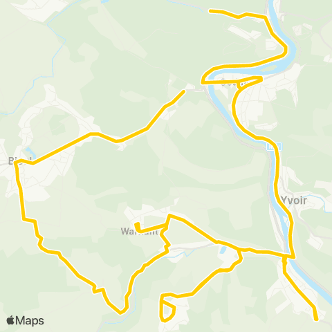 TEC Namur-Luxembourg Proxibus d'Anhée map