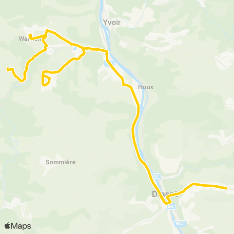 TEC Namur-Luxembourg Proxibus d'Anhée map