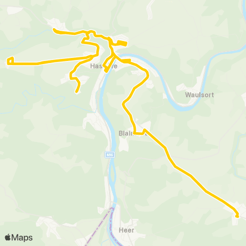 TEC Namur-Luxembourg Proxibus d'Hastière map
