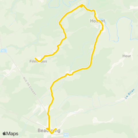 TEC Namur-Luxembourg Beauraing - Houyet map